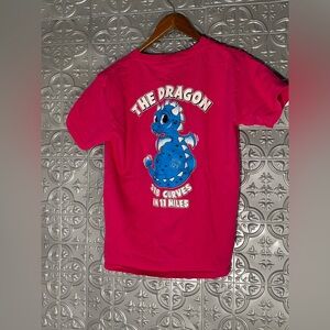 Tail of the dragon bright pink motorcycle dirtbike biker t shirt size small nwot